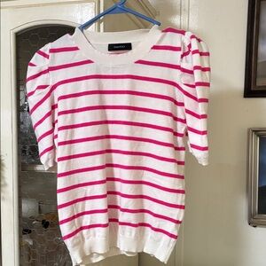 Pink and White Striped Sweater